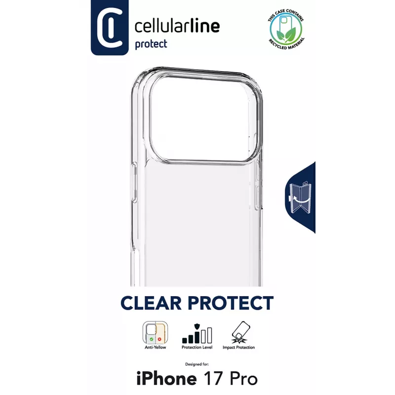 Cellularline Clear Protect - iPhone 17 Pro Σκληρή θήκη με λαστιχένια άκρα