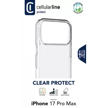Cellularline Clear Protect - iPhone 17 Pro Max Σκληρή θήκη με λαστιχένια άκρα