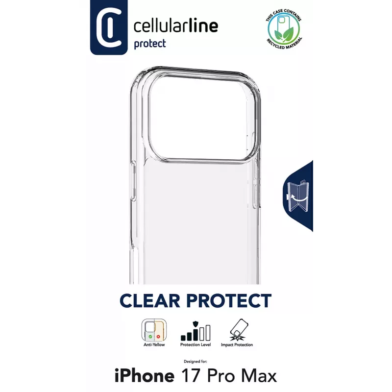 Cellularline Clear Protect - iPhone 17 Pro Max Σκληρή θήκη με λαστιχένια άκρα