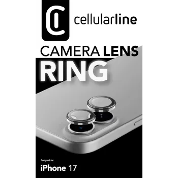 Cellularline Δακτύλιος φακού κάμερας - iPhone 17 Σκληρυμένο γυαλί για προστασία κάμερας