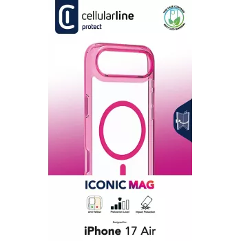 Cellularline Iconic Mag - iPhone Air Διαφανής θήκη με χρωματιστά άκρα, συμβατή με το οικοσύστημα MagSafe