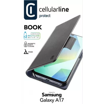 Cellularline Book - Galaxy A17 Θήκη τύπου βιβλίου, Folio, Samsung, Galaxy A17, 17 cm (6,7 ίντσες), Μαύρο
