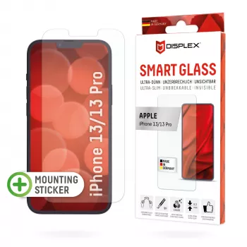 Displex Smart Glass (9H) για Apple iPhone 13/13 Pro, αυτοκόλλητο τοποθέτησης, άθραυστο