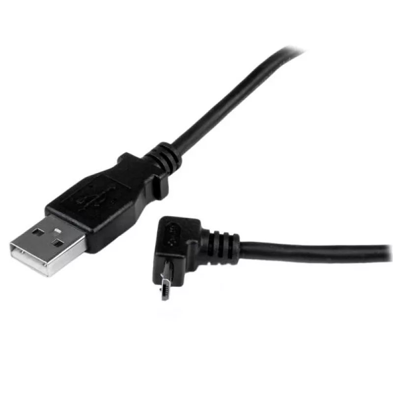 StarTech.com 2m καλώδιο Micro-USB - A σε Micro B γωνιακό, 2 m, USB A, Micro-USB B, USB 2.0, Male/Male, μαύρο