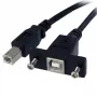 StarTech.com 3 ft καλώδιο USB Panel Mount B σε B - F/M, 0,91 m, USB B, USB B, USB 2.0, 0,48 Gbit/s, μαύρο