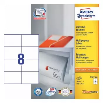 Αυτοκόλλητη ετικέτα ορθογώνια AVERY 3427-200