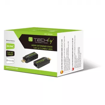 Techly IDATA EXT-E70S Επέκταση AV πομπός & δέκτης AV μαύρο