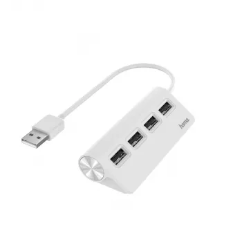 Hama 00200120 Hub διασύνδεσης USB 2.0 480 Mbit/s λευκό