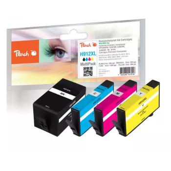 Peach PI300-977 Μελανοδοχείο 4 τεμ. Συμβατό Υψηλής (XL) Απόδοσης Μαύρο, Κυανό, Ματζέντα, Κίτρινο