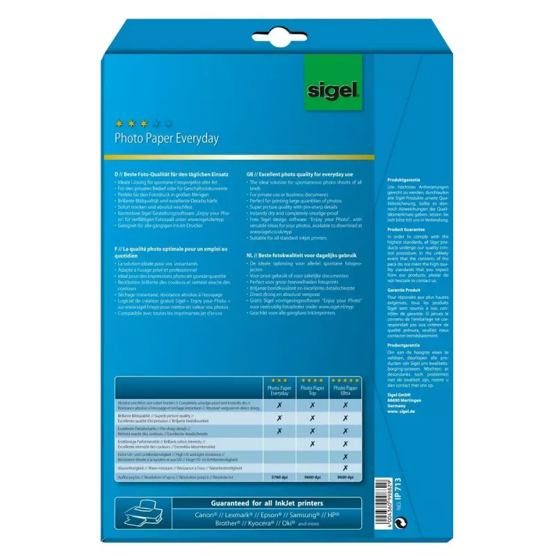 Χαρτί Εκτύπωσης A4 Sigel IP713 Gloss 20 Φύλλα Λευκό
