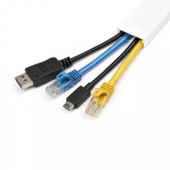 StarTech.com Συμπαγές κανάλι καλωδίων με ταινία & κάλυμμα, 32 mm Π x 11 mm Υ – 1 m μήκος, PVC κρύψιμο καλωδίων δικτύου/ρεύματος/επίτοιχο κανάλι καλωδίων, Μέγ. 12 καλώδια, UL-πιστοποιημένο