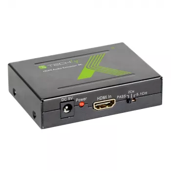 Techly Εξαγωγέας ήχου HDMI SPDIF + Cinch R/L IDATA HDMI-EA, 5 V, 77 mm, 64 mm, 23 mm, 351 g