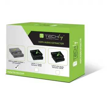 Techly Εξαγωγέας ήχου HDMI SPDIF + Cinch R/L IDATA HDMI-EA, 5 V, 77 mm, 64 mm, 23 mm, 351 g