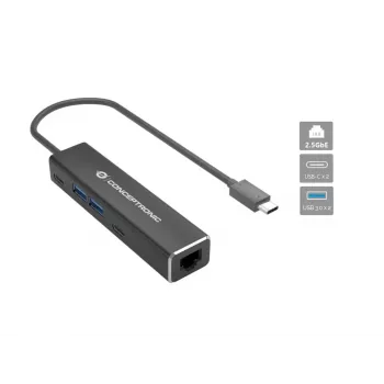 Conceptronic ABBY14B Προσαρμογέας 2.5G Ethernet USB 3.2 Gen 1 με USB hub, 2.5GbE, USB-A x 2, USB-C x 2