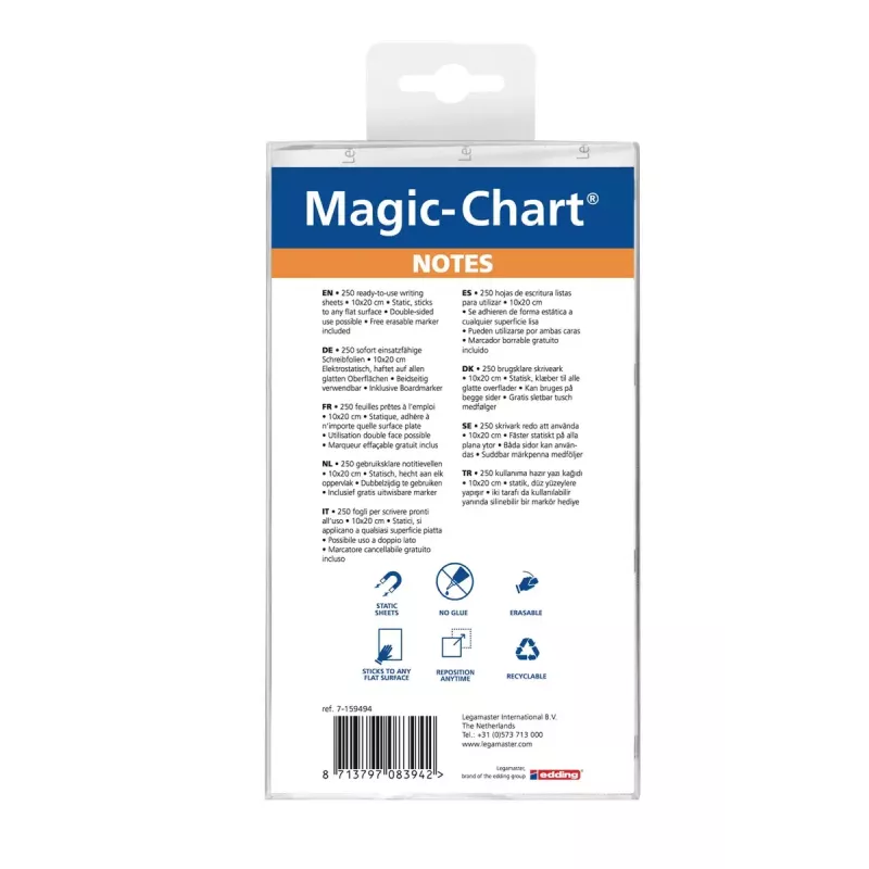 Magic-Chart Σημειωματάριο Legamaster 10x20cm ασορτί 250 τεμ.