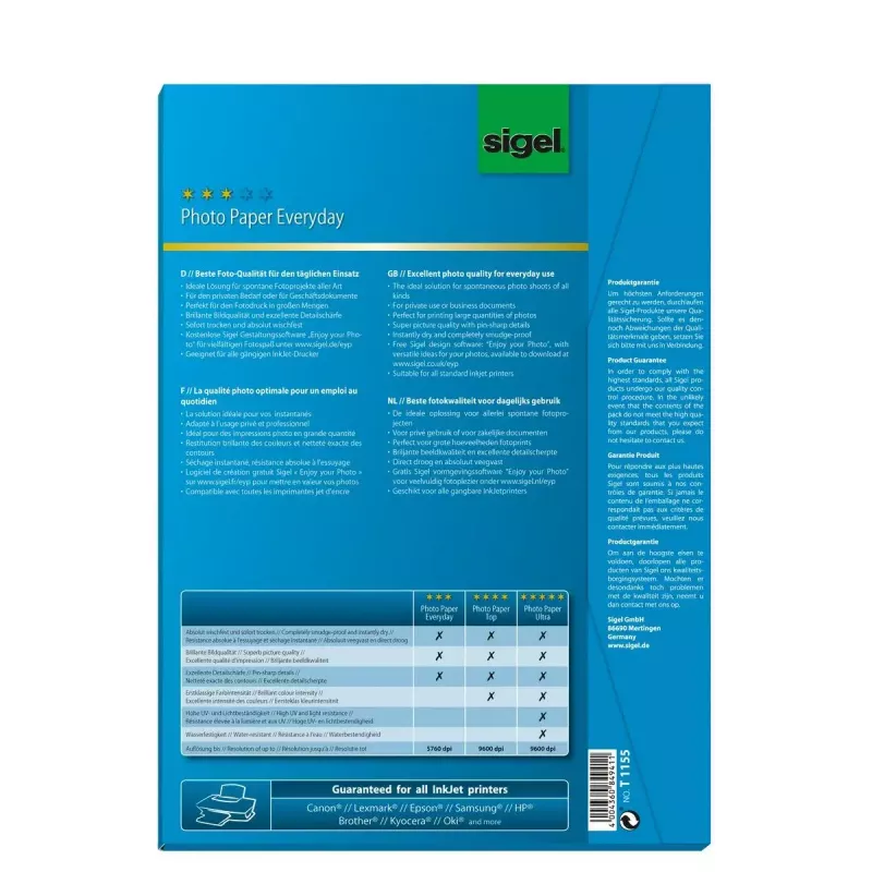 Φωτογραφικό χαρτί A4 Sigel T1155 Υψηλής γυαλάδας