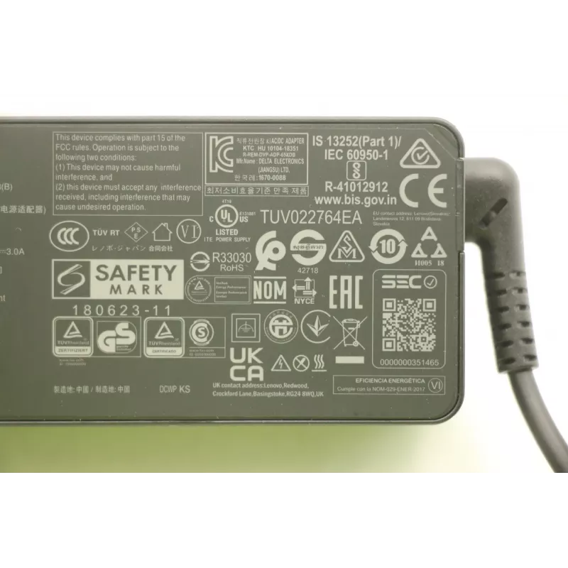 Lenovo 5A10W86202 Τροφοδοτικό εσωτερικού χώρου 65 W Μαύρο