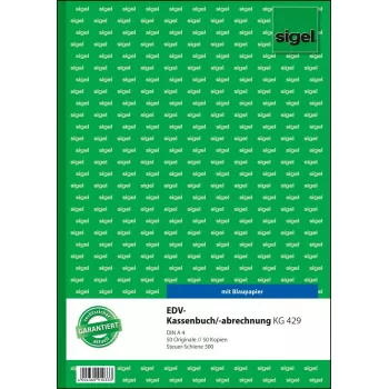 Sigel KG429 Βιβλίο ταμείου με φορολογική στήλη (EDV), A4, 2 x 50 σελίδες