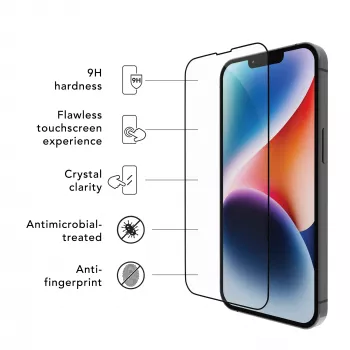 dbramante1928 Eco-Shield iPhone 13 13 Pro 14 Μαύρο Άκρη Σκόνη Ανθεκτική στις γρατσουνιές Προστασία οθόνης από σκληρυμένο γυαλί