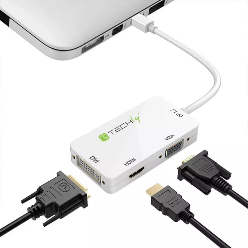 Techly Αντάπτορας 3 σε 1 Mini DisplayPort (Thunderbolt) σε HDMI / DVI / VGA IADAP MDP-COMBOF12