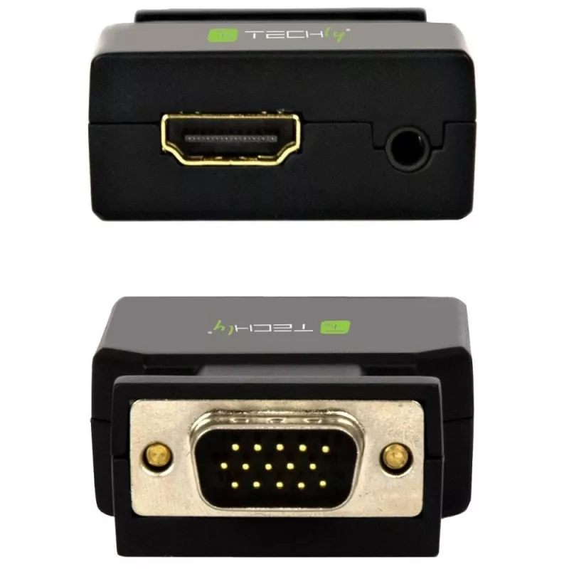Techly μίνι μετατροπέας VGA και ήχου σε HDMI IDATA VGA-HDMINI