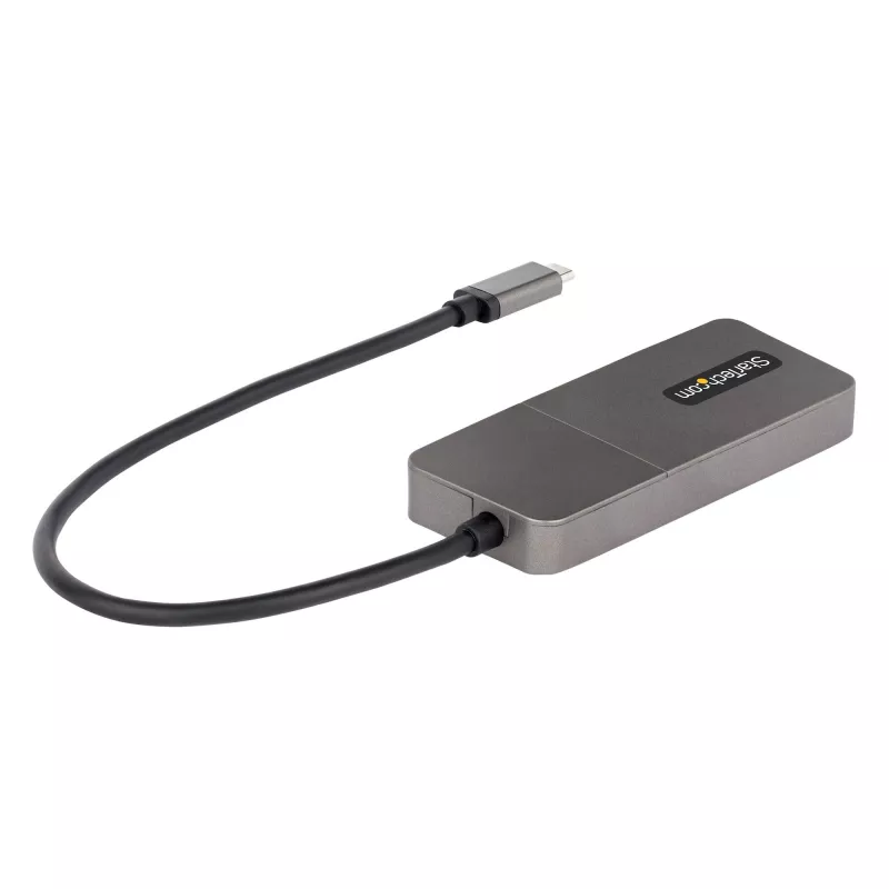 StarTech.com προσαρμογέας USB-C 3 θυρών για πολλαπλές οθόνες, USB Type-C σε 3x DisplayPort 1.4 MST Hub, επέκταση/διαχωριστής οθόνης φορητού υπολογιστή Triple 4K 60Hz DP, HDR, ενσωματωμένο εξαιρετικά μακρύ καλώδιο - μόνο για Windows