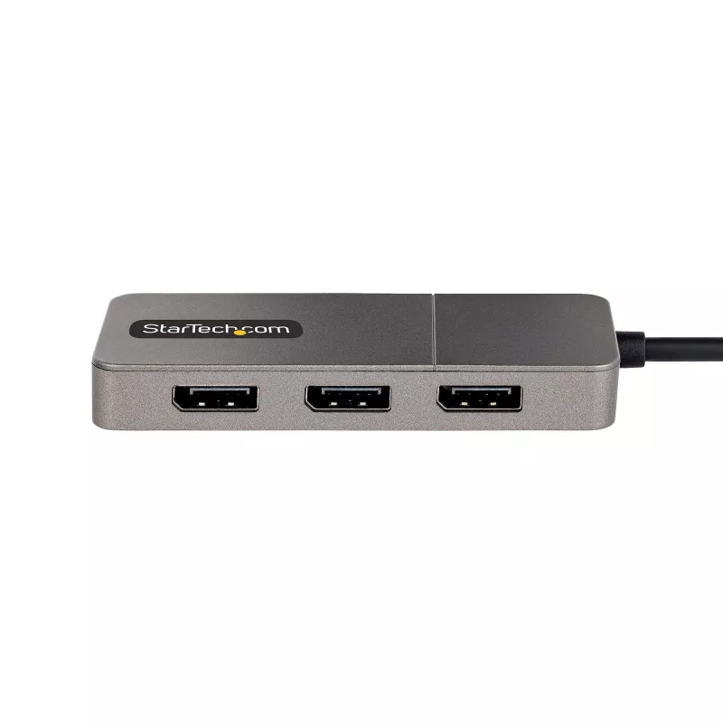 StarTech.com προσαρμογέας USB-C 3 θυρών για πολλαπλές οθόνες, USB Type-C σε 3x DisplayPort 1.4 MST Hub, επέκταση/διαχωριστής οθόνης φορητού υπολογιστή Triple 4K 60Hz DP, HDR, ενσωματωμένο εξαιρετικά μακρύ καλώδιο - μόνο για Windows