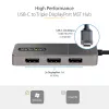 StarTech.com προσαρμογέας USB-C 3 θυρών για πολλαπλές οθόνες, USB Type-C σε 3x DisplayPort 1.4 MST Hub, επέκταση/διαχωριστής οθόνης φορητού υπολογιστή Triple 4K 60Hz DP, HDR, ενσωματωμένο εξαιρετικά μακρύ καλώδιο - μόνο για Windows