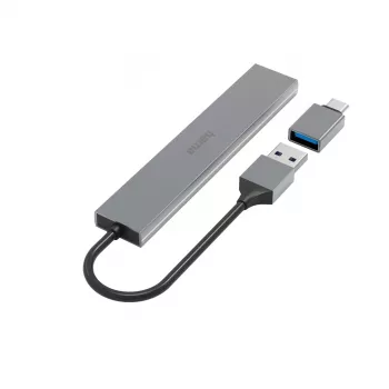 Hama 00200141 Hub διασύνδεσης USB 3.2 Gen 1 (3.1 Gen 1) Type-A 5000 Mbit/s Γκρι