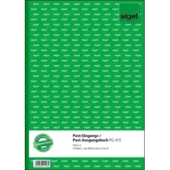 Sigel PG415 Βιβλίο εντύπων για εισερχόμενη/εξερχόμενη αλληλογραφία, A4, 50 φύλλα