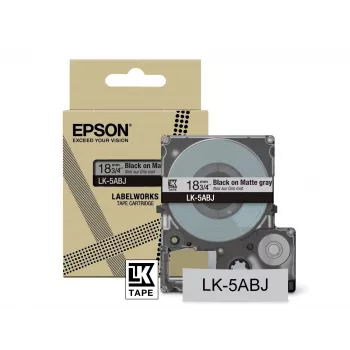 Epson Ματ ταινία – Γκρι/Μαύρο 18 mm (8 m) – LK-5ABJ, Μαύρο σε Γκρι, LK, Rhino, LabelWorks LW-C410, LabelWorks LW-C610, 1,8 cm, 8 m