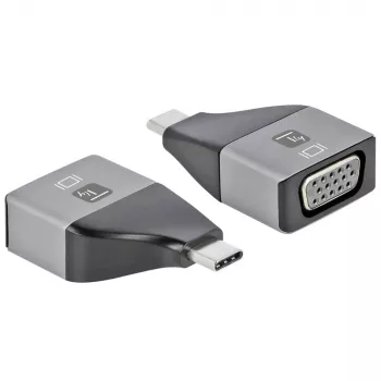Techly IADAP USBC-VGAC Προσαρμογέας γραφικών USB 1920 x 1200 Pixel Μαύρο, Ασημί