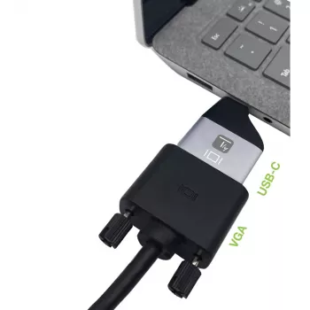 Techly IADAP USBC-VGAC Προσαρμογέας γραφικών USB 1920 x 1200 Pixel Μαύρο, Ασημί