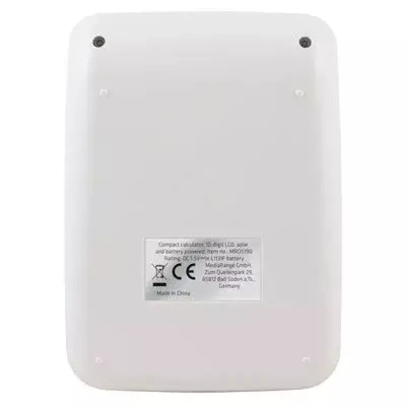 MediaRange MROS190 Επιτραπέζια αριθμομηχανή Basic 10 ψηφία Μπαταρία Ηλιακή Μαύρο Λευκό