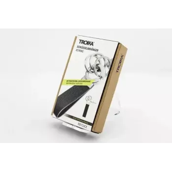 Μπρελόκ TROIKA KR8-02/LE μαύρο ασημί δέρμα 31mm