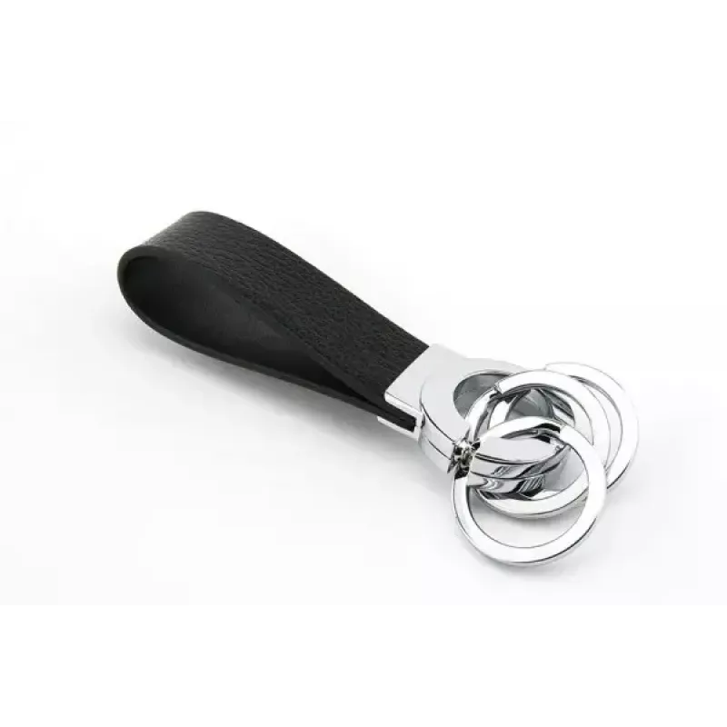 Μπρελόκ TROIKA KR8-02/LE μαύρο ασημί δέρμα 31mm