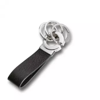 Μπρελόκ TROIKA KR8-02/LE μαύρο ασημί δέρμα 31mm
