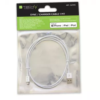 Techly ICOC APP-8WH1 Καλώδιο Lightning 1 m Λευκό