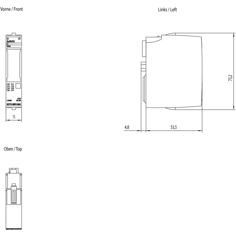 Siemens SIMATIC ET 200SP 6ES7131-6BF01-0BA0 Ψηφιακή μονάδα εισόδου, DI 8x24VDC