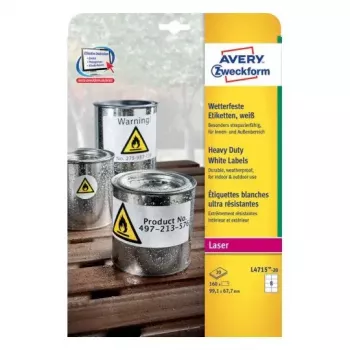 Αυτοκόλλητες ετικέτες Avery L4715-20 Στρογγυλεμένο ορθογώνιο