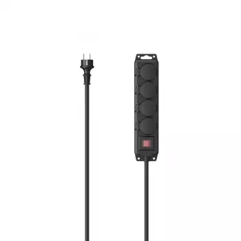Hama 00223063 Προέκταση ρεύματος 2 m 4 πρίζες AC Εξωτερικού χώρου Μαύρο