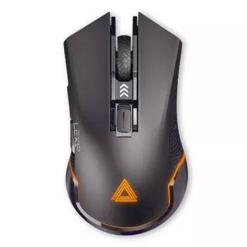 Lexip Ar18 – Ασύρματο ποντίκι gaming με κεραμικά pads ολίσθησης, σχεδίαση για δεξιόχειρες, οπτικό, RF Wireless + USB Type-A, 4800 DPI, μαύρο