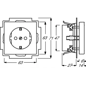 Πρίζα Busch-Jaeger 2011-0-3879 CEE 7/3 2P+E 16A 250V Λευκό