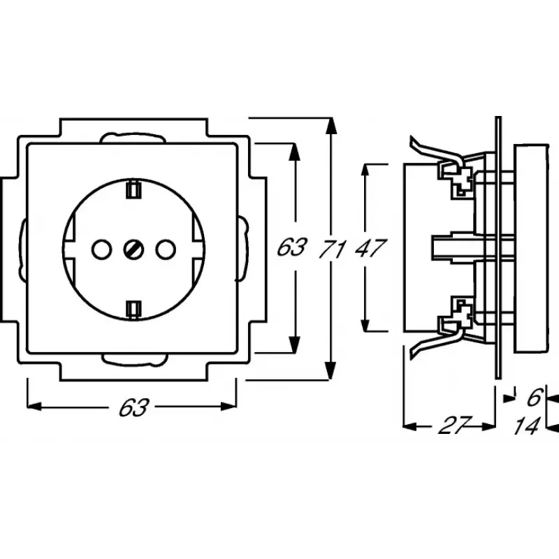 Πρίζα Busch-Jaeger 2011-0-3879 CEE 7/3 2P+E 16A 250V Λευκό