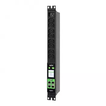 APC Easy PDU Metered 1U 16A 230V (8)C13, Metered, 1U, Μονοφασικό, Κατακόρυφο, Μαύρο, 8 έξοδοι AC