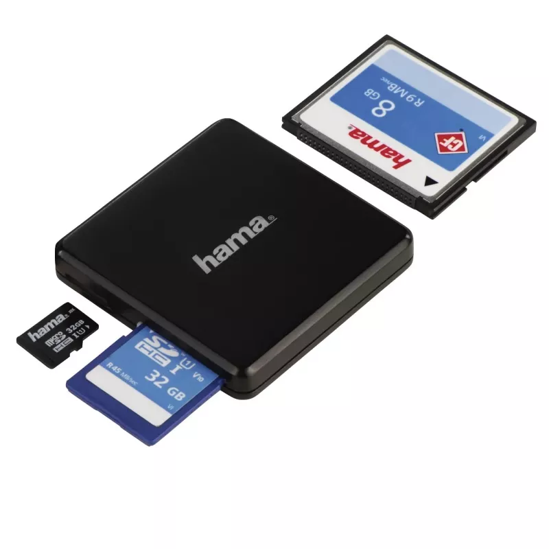 Hama 00124156 Αναγνώστης καρτών USB 3.2 Gen 1 (3.1 Gen 1) Type-A Μαύρο