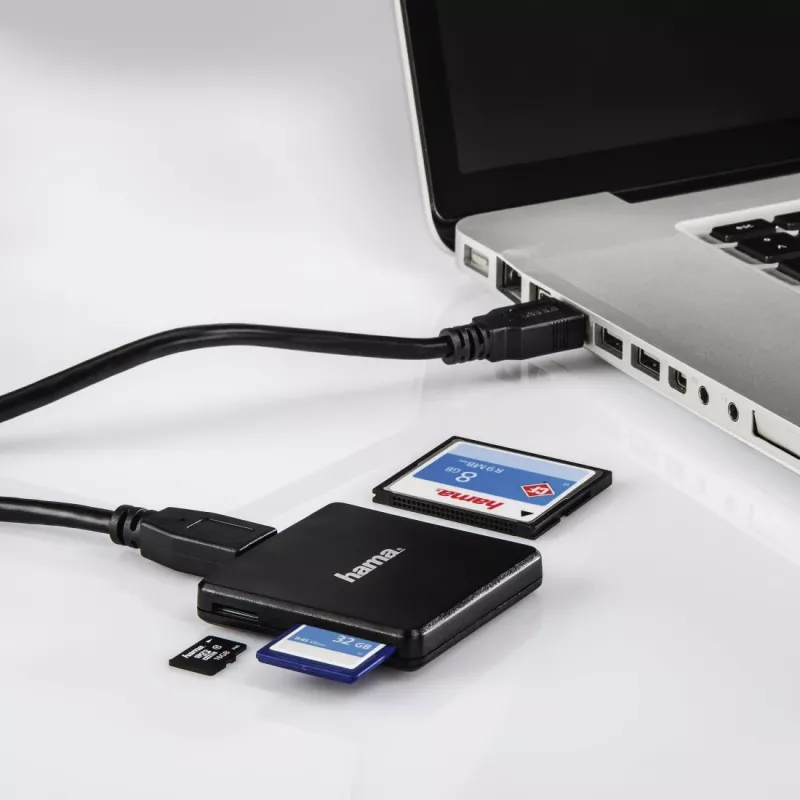 Hama 00124156 Αναγνώστης καρτών USB 3.2 Gen 1 (3.1 Gen 1) Type-A Μαύρο