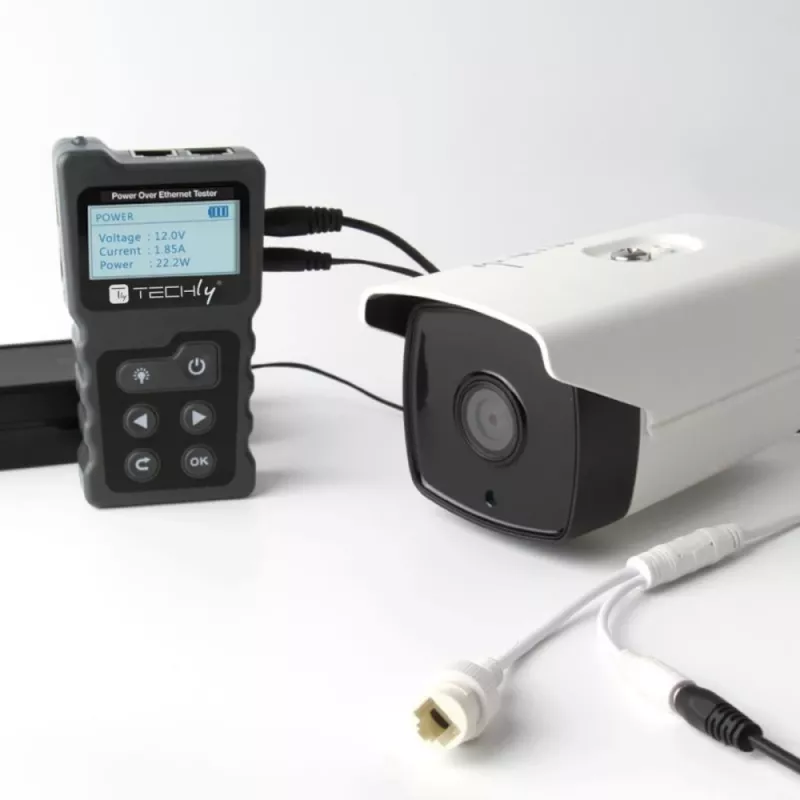 Techly I-CT PRO-POECK Ελεγκτής καλωδίων δικτύου Ελεγκτής PoE μαύρο, γκρι