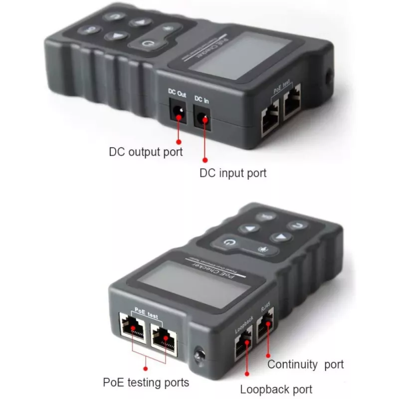Techly I-CT PRO-POECK Ελεγκτής καλωδίων δικτύου Ελεγκτής PoE μαύρο, γκρι