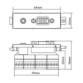 Μονάδα πρίζας VGA + 3,5 mm Vision TC3 VGAF3.5MM